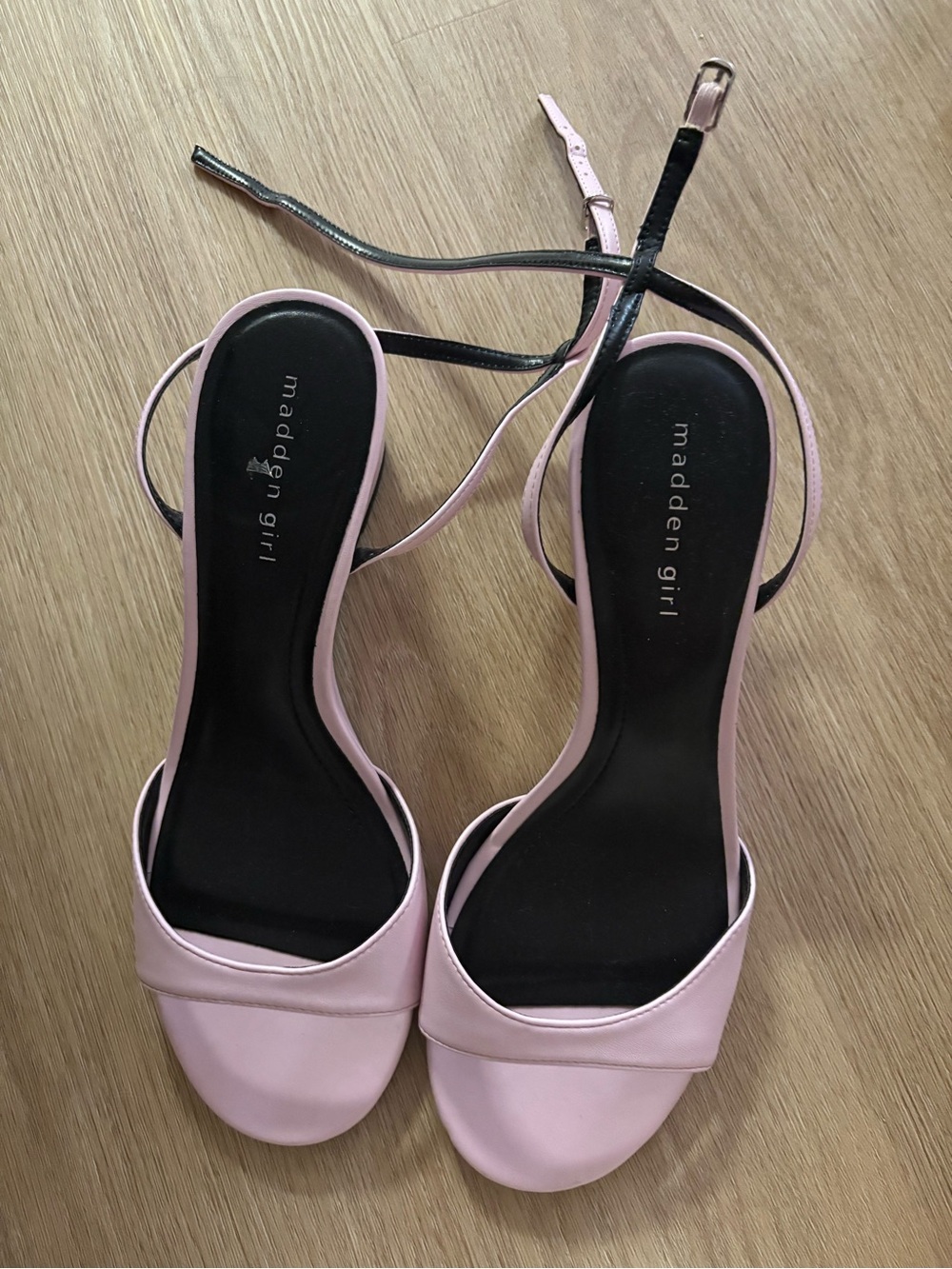 Madden Girl Light Pink Open-Toe Ankle-Strap Heels
